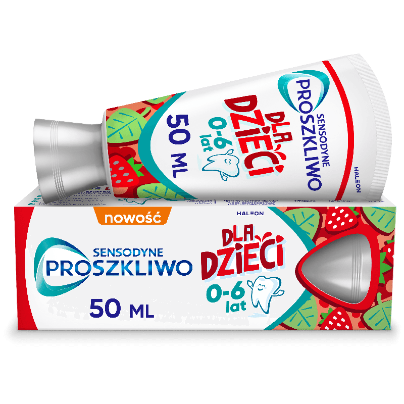 Sensodyne ProSzkliwo Dla Dzieci Pasta z fluorem do zębów chroniąca szkliwo do zębów mlecznych i stałych 0-6 lat, 50 ml